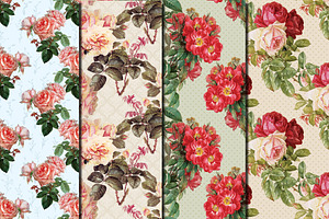 Vintage Roses De Longpre Pattern