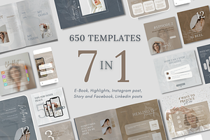 650 Templates in CANVA 7 in 1, a Social Media Template by Marketello Studio