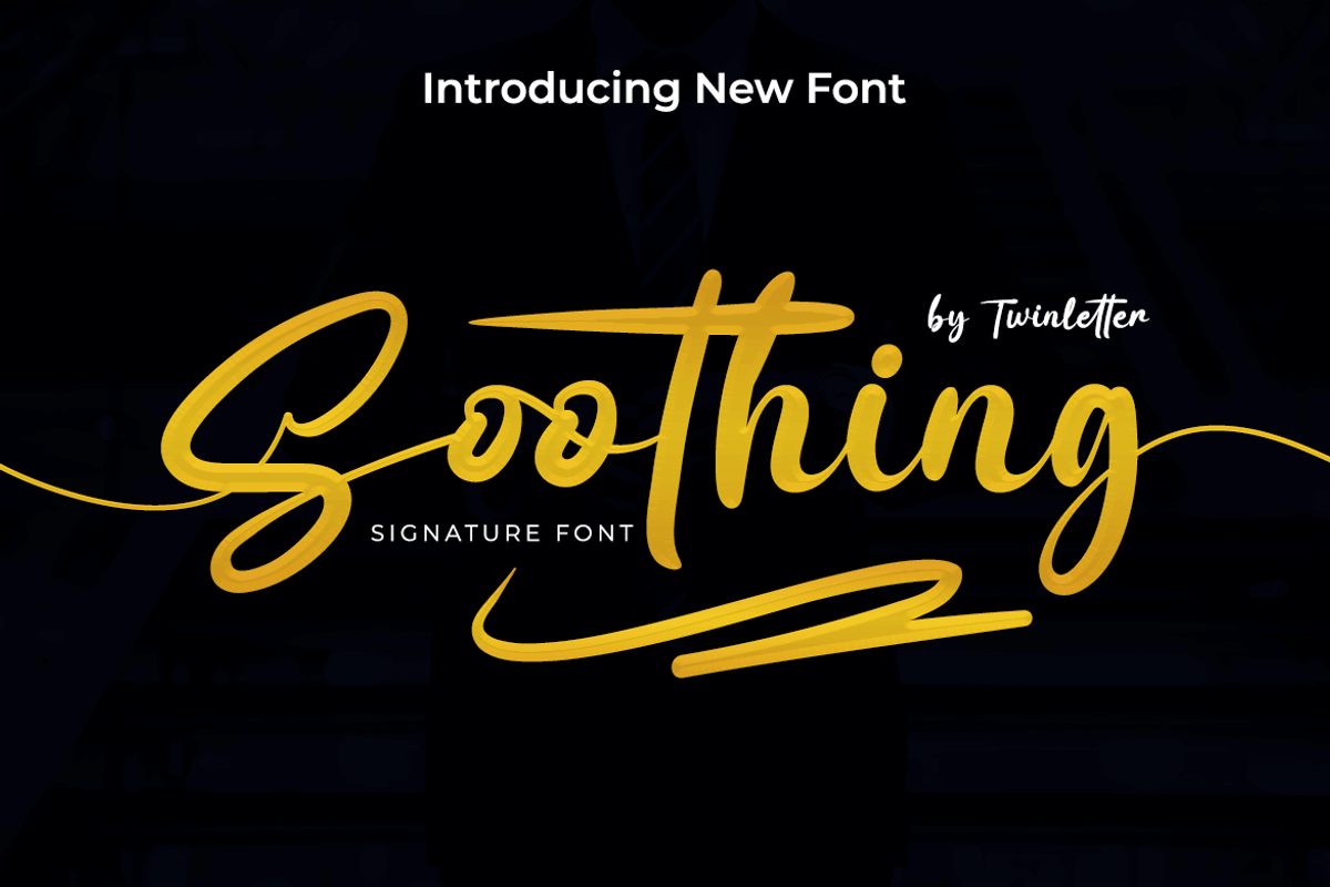 Soothing signature font, a Script Font by twinstd (Photo 1 of 14)