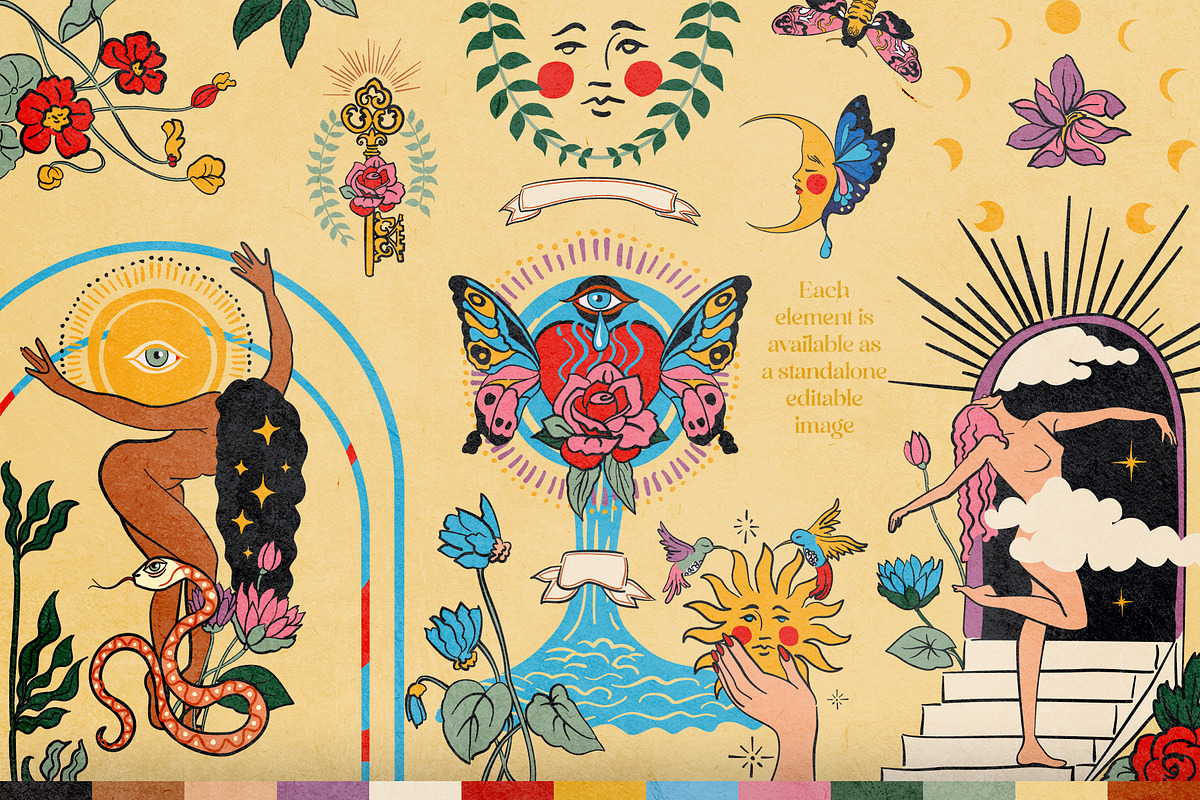 Mystic Femina Clipart Collection, a Decorative Illustration by Anna Babich (Photo 7 of 9)