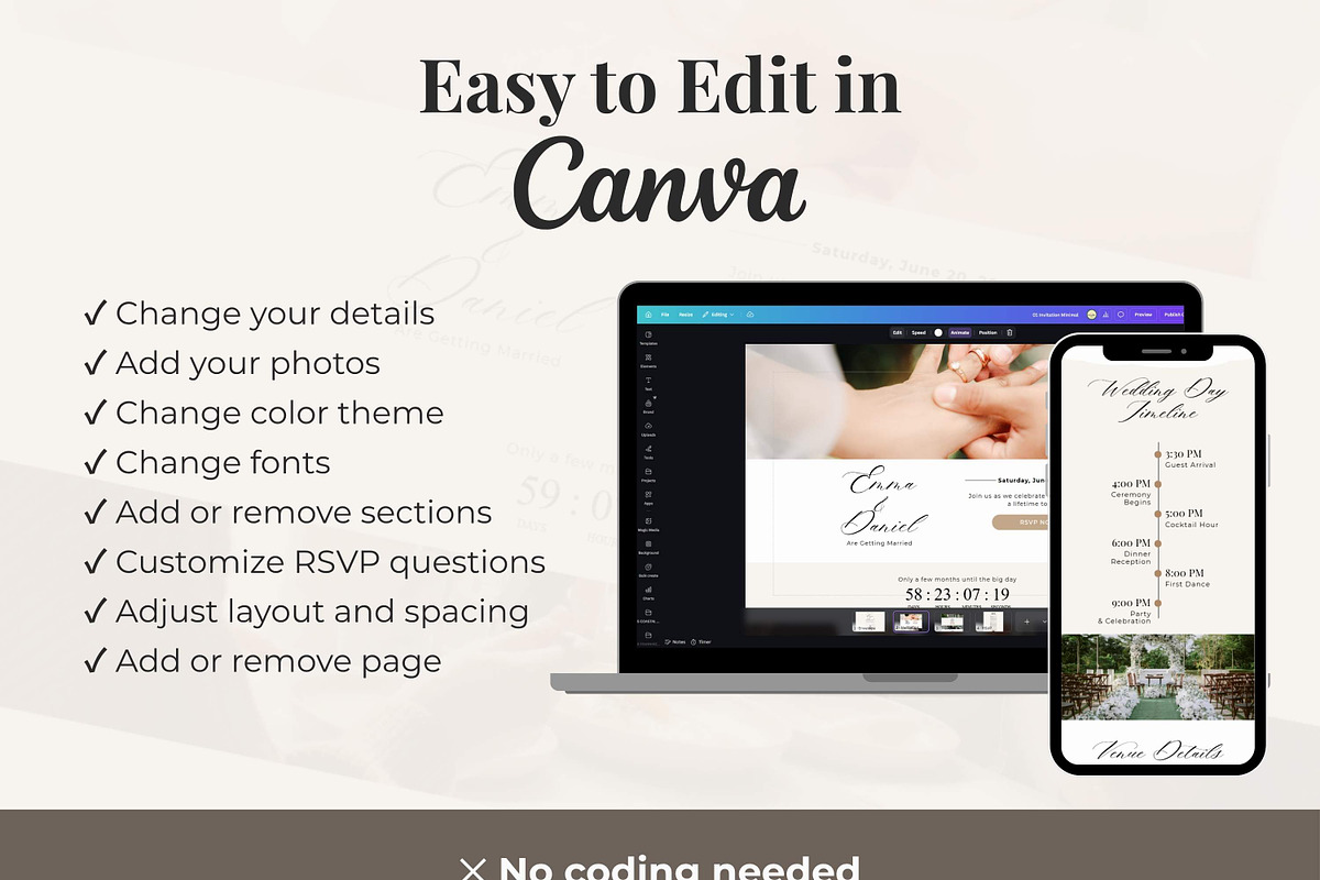 Minimal Wedding Website Invitation, a Landing Page Template by Everyday Perfection (Photo 5 of 8)