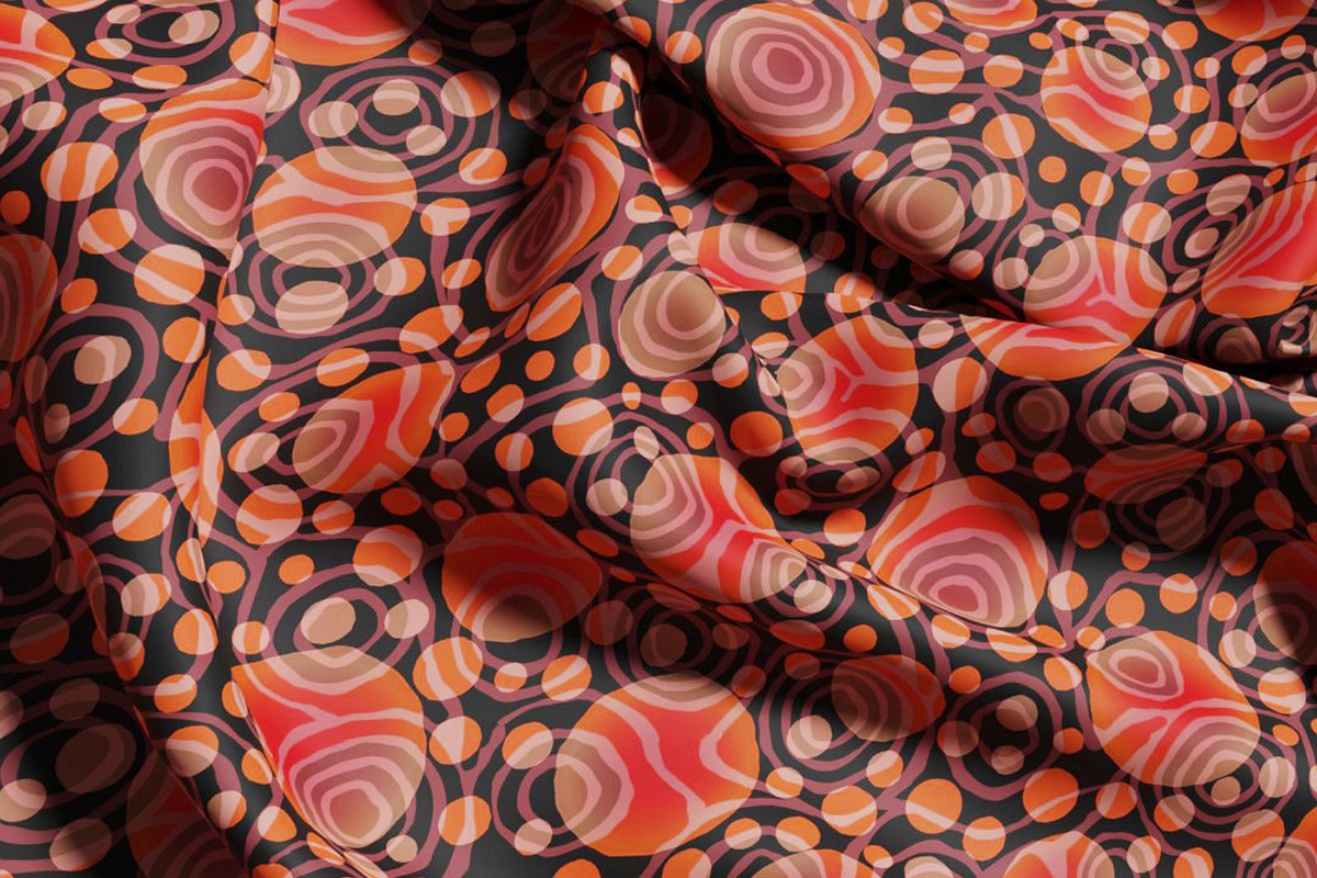 Modern Abstract Orange Rings Pattern, a Pattern Graphic by Gullenda (Photo 2 of 6)
