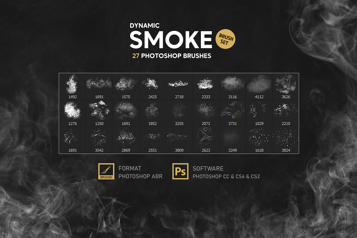 Smoke Photoshop Brushes, a Brush Add-On by Mohamed Saber (Photo 6 of 6)