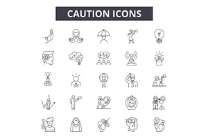 Caution Icons Line Icons For Web And