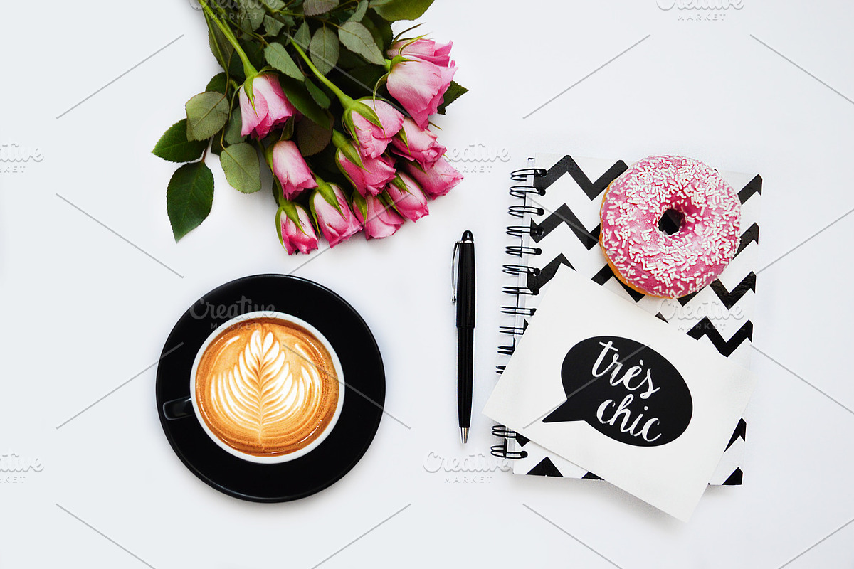 Pen&Donut Styled Photo, a Social Media Template by FlatlayforBiz