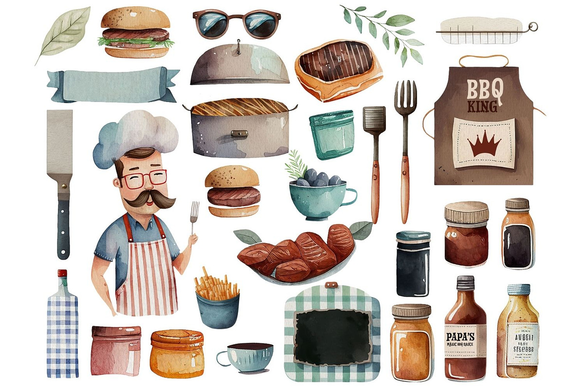 BBQ Grilling Fathers Day Clipart, a Graphic by JBArt Clipart (Photo 6 of 6)