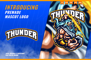 Zeus Thunder God Mascot Esport Logo
