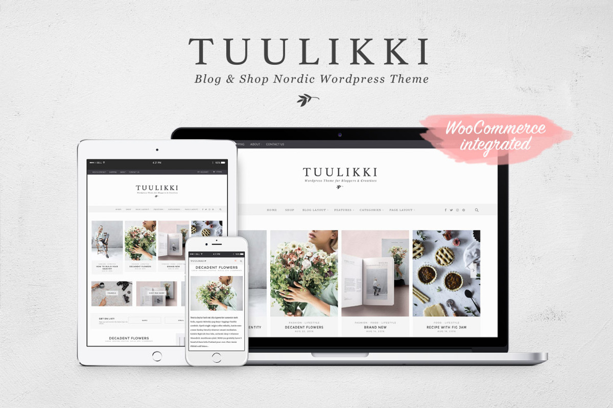 TUULIKKI Nordic Blog & Shop Theme, a WordPress Template by Sparrow & Snow (Photo 2 of 5)