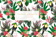 Watercolor toucan patterns, a Pattern Graphic by ramika (Thumbnail 1 of 5)