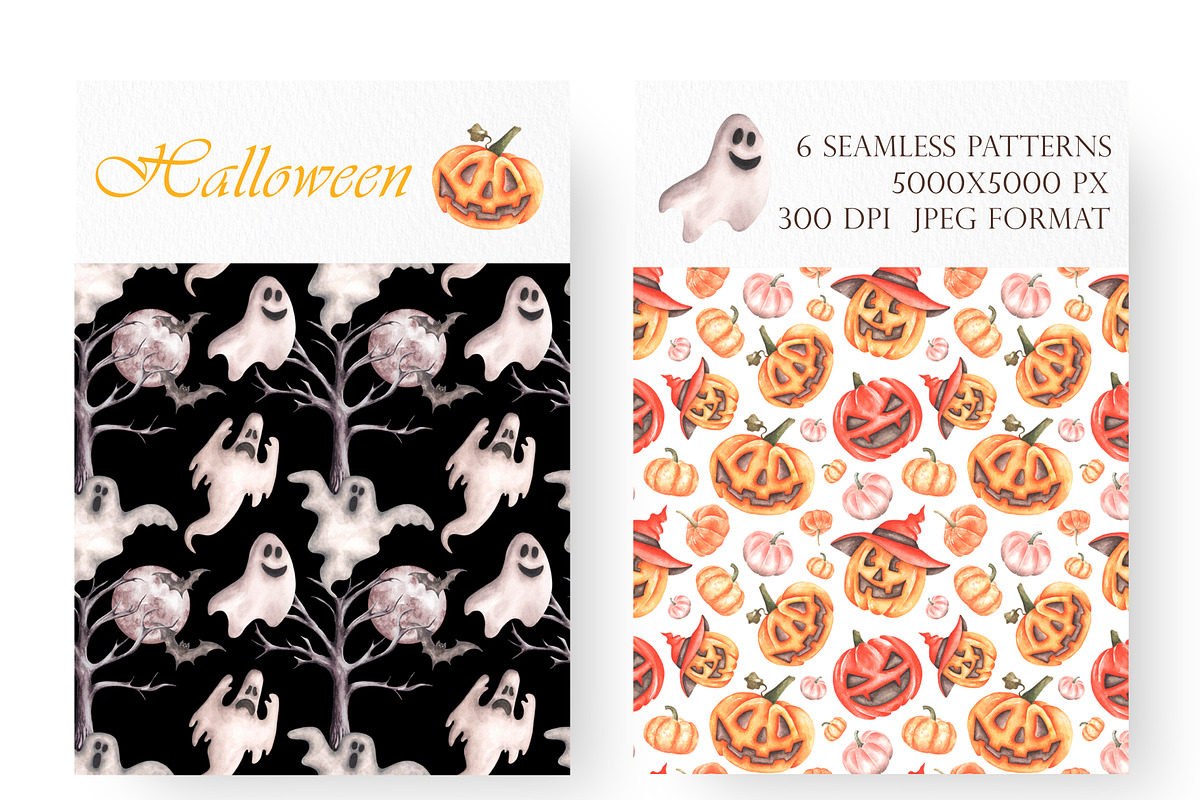 Halloween watercolor set. Fall., a Seasonal Illustration by SabinaWatercolorArt (Photo 5 of 14)