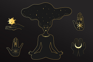 Celestial Space Mystical Symbols