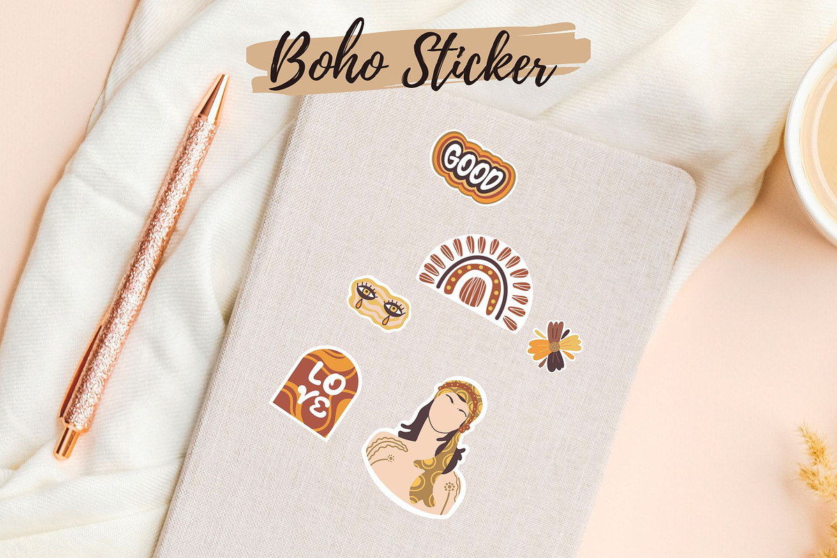 Boho Digital Stickers
