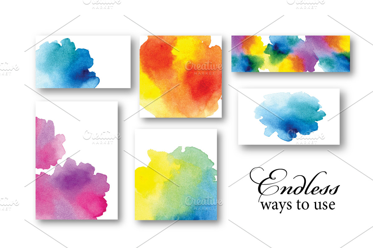 Set of 5 watercolor splashes, a Texture Graphic by Olga Proz (Photo 3 of 3)
