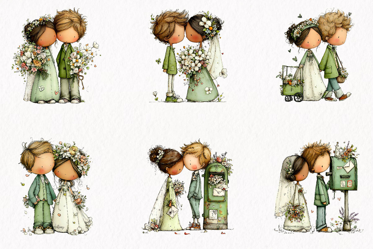 Whimsical Wedding Kids Clipart PNG, a Person Illustration by fashionaddict (Photo 3 of 7)
