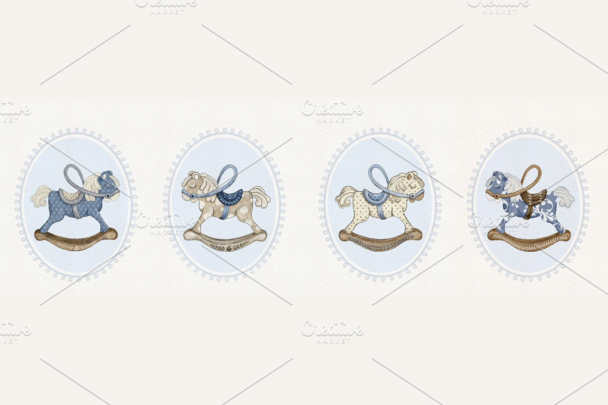 Rocking Horses Nursery Collection, a Pattern Graphic by MouseGrey (Photo 15 of 15)