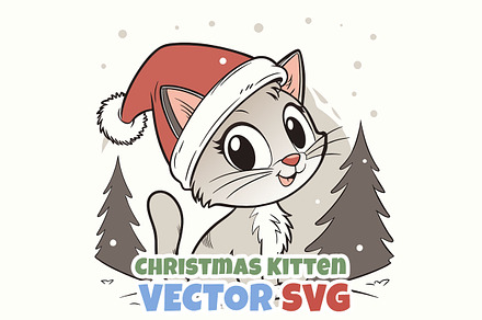 Christmas Kitten SVG