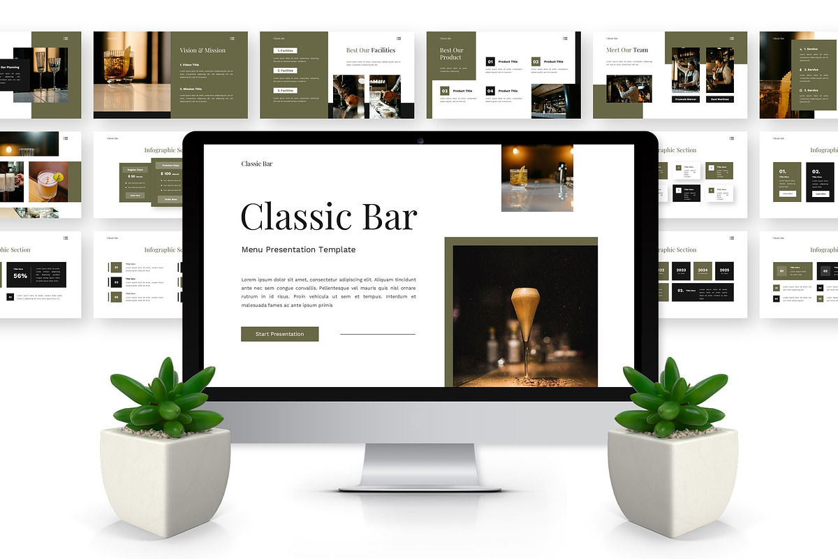 Classic Bar - Menu Google Slide, a Presentation Template by Deepslide Studio (Photo 5 of 6)