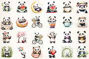 Cute Panda Clipart Bundle, an Illustration by DreamCafeArt (Thumbnail 2 of 5)