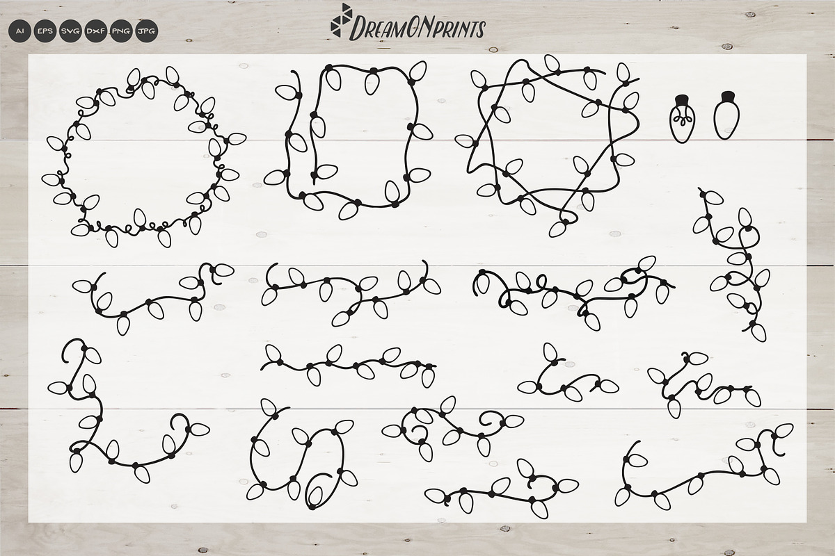 Christmas Lights SVG Bundle Vector, an Illustration by DreamONprints (Photo 4 of 5)