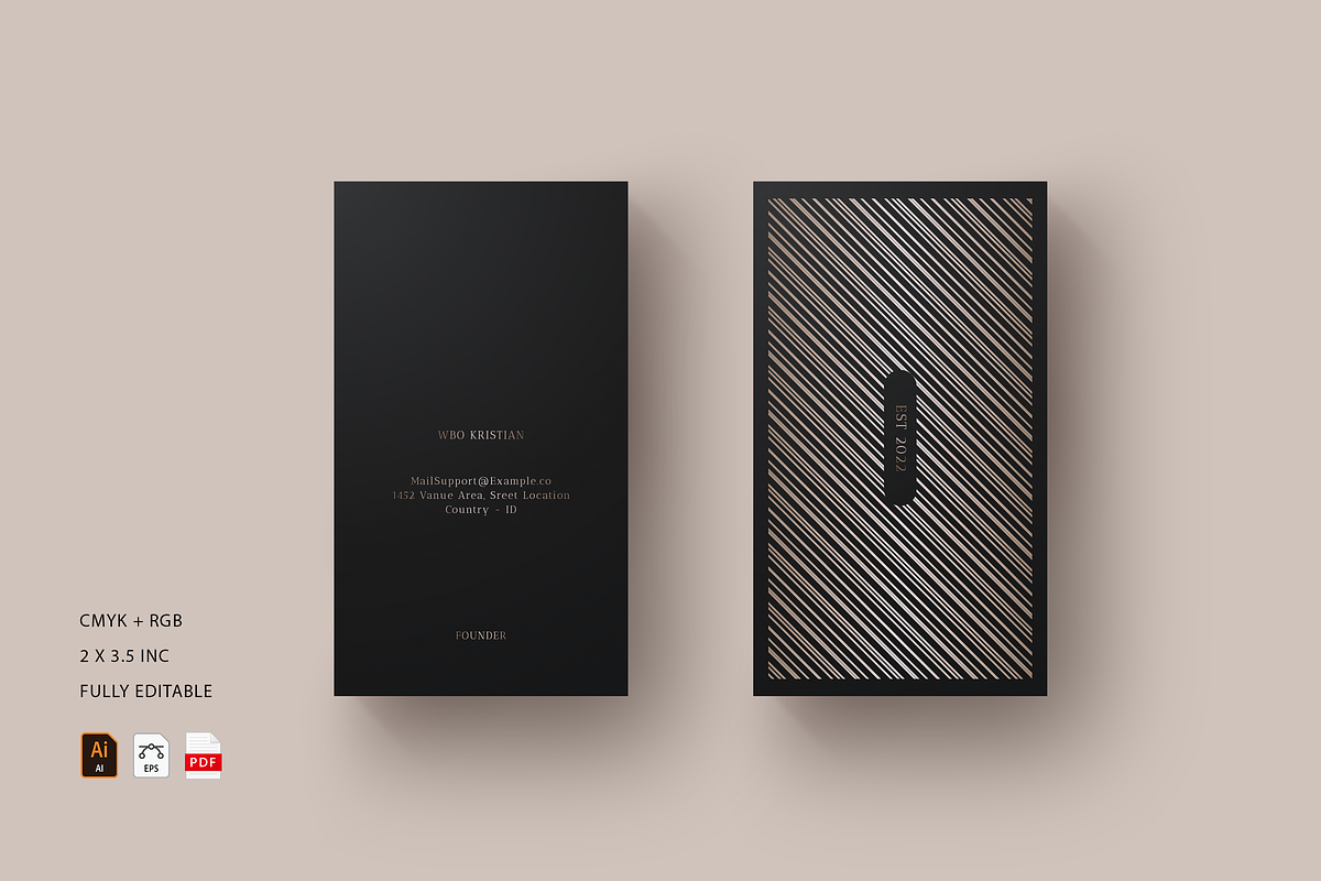 5 in 1 Vertical Luxury Business Card, a Business Card Template by Ctrl space studio (Photo 2 of 5)