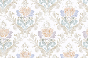 Seamless pattern, seamless damask pattern creating elegant flora, a Pattern Graphic by Studio ANNA