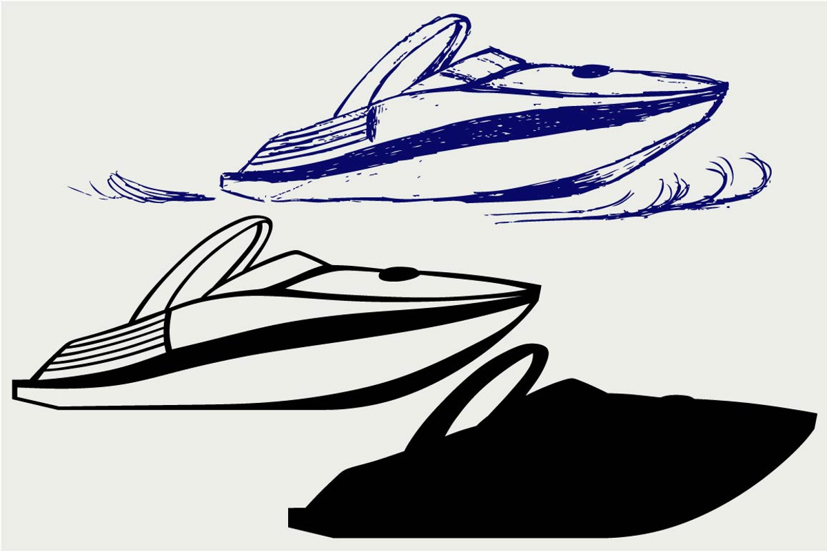 Luxury Yacht 2, an Outline Icon by LineworkStock