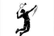 60 Badminton Player Smash Silhouette, a Person Illustration by Amazin_art (Thumbnail 5 of 37)
