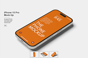 iPhone 15 Pro Mockup, an iPhone Mockup by Pexelcorner (Thumbnail 1 of 5)