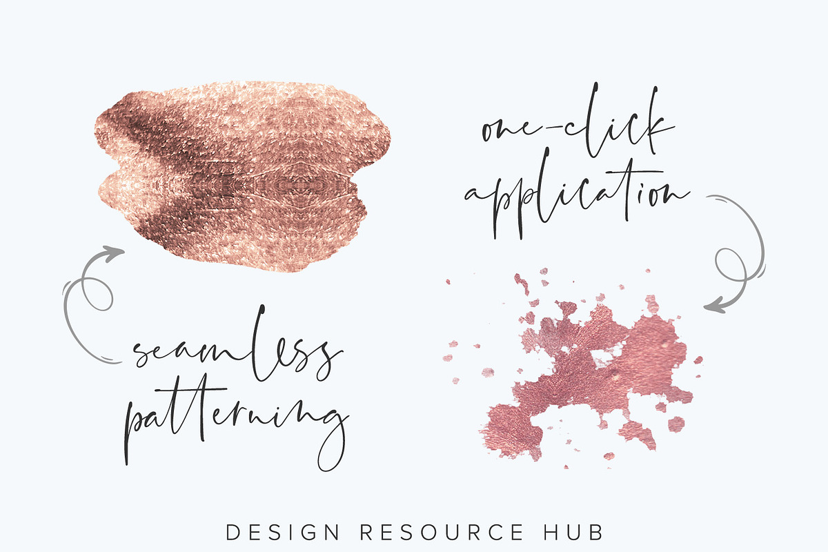 Rose Gold Foil PS Layer Style Pack, a Layer Style Add-On by Design Resource Hub (Photo 2 of 5)