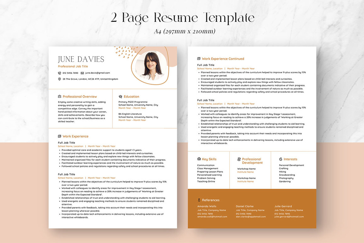 CANVA Resume Template / CV Set, a Resume Template by RWstudio (Photo 4 of 8)