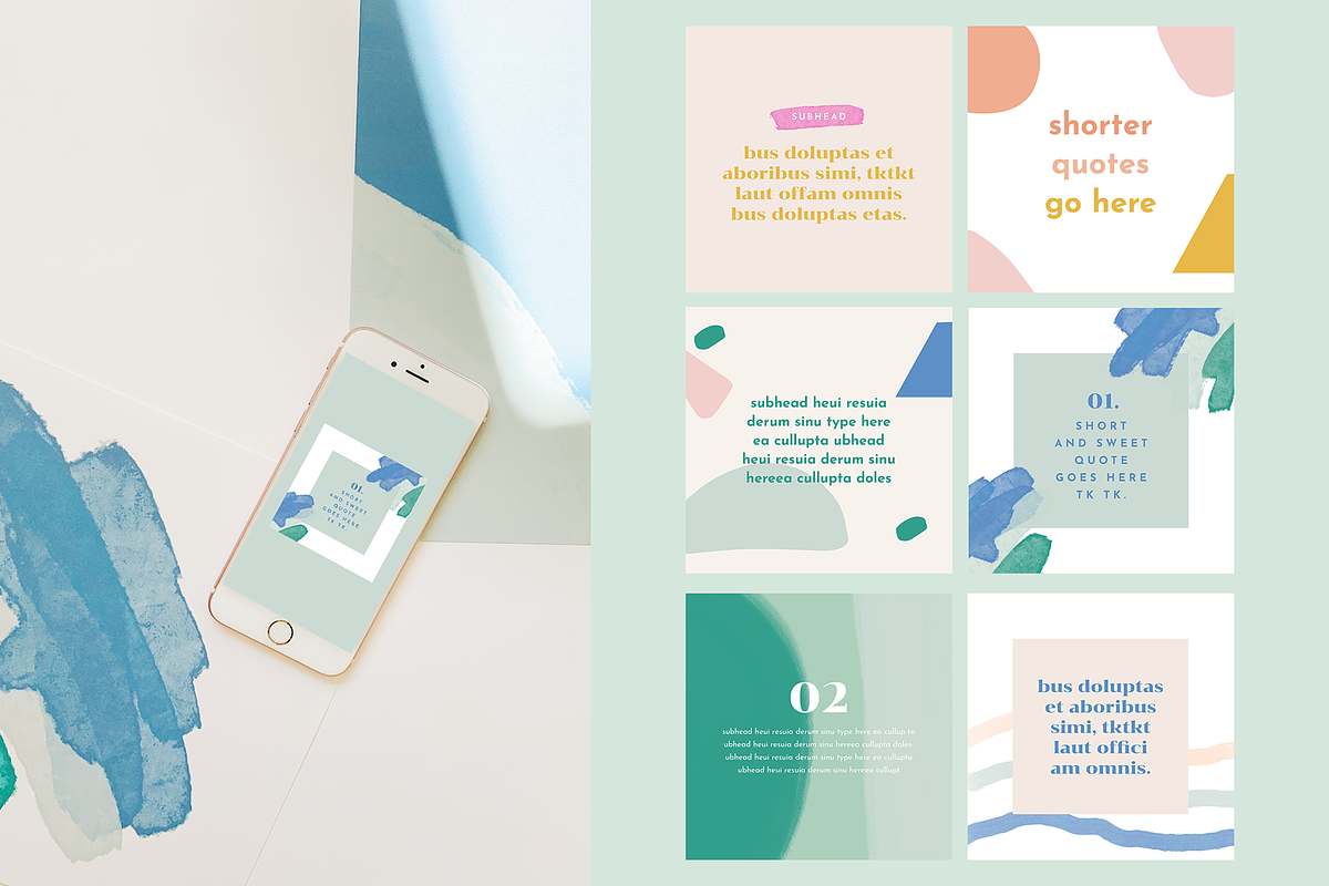 Playful Instagram Post Template Set, a Social Media Template by Brighten Made (Photo 2 of 3)