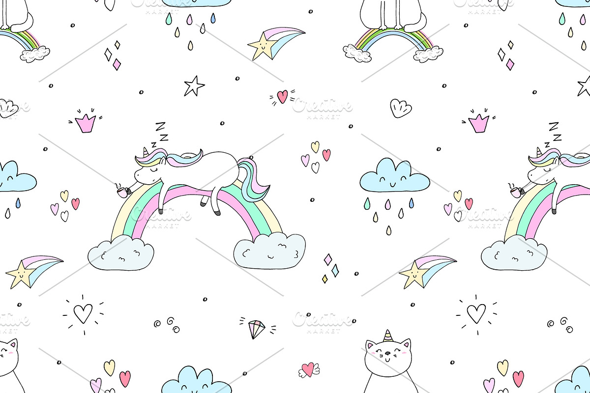 Cute unicorns patterns collection., a Pattern Graphic by Irene_Boiko_ART (Photo 18 of 22)