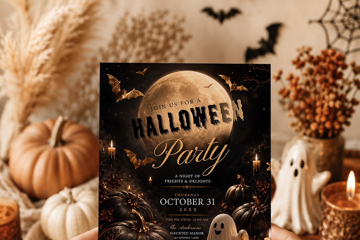 Spooky Gothic Halloween Party Design, an Invitation Template by Arslan (Photo 3 of 5)
