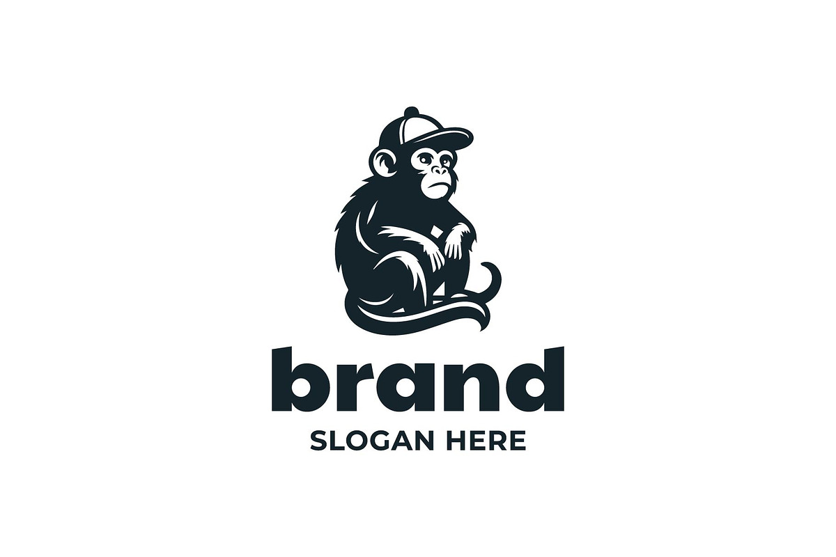 Sitting Monkey Gorilla Logo, a Branding & Logo Template by funpixel