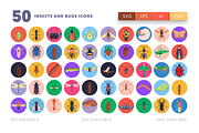 50 Insects and Bugs Icons, an Outline Icon by Dighital (Thumbnail 2 of 10)