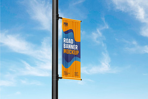 Street Pole Banner Mockup Set