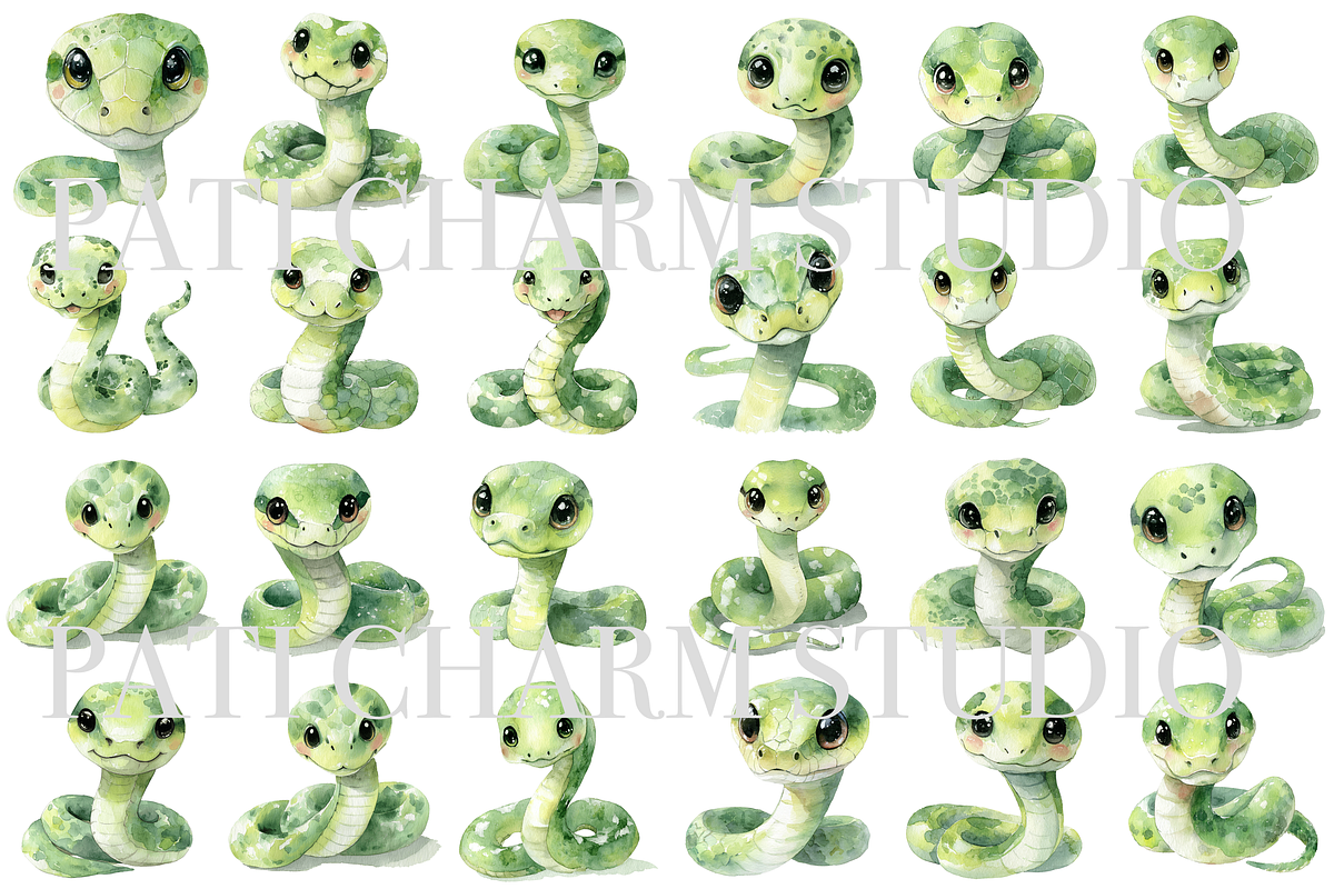 40 Cute Snake Clipart, an Animal Illustration by Pati Charm Studio (Photo 2 of 9)