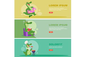 Crocodile. funny reptile mascot in, an Animal Illustration by Onyx