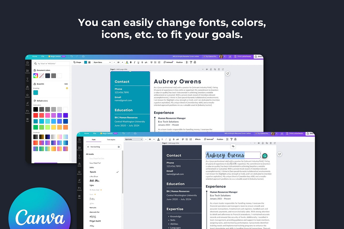 Customizable Resume Canva Template, a Resume Template by Melanie Peterson (Photo 3 of 3)