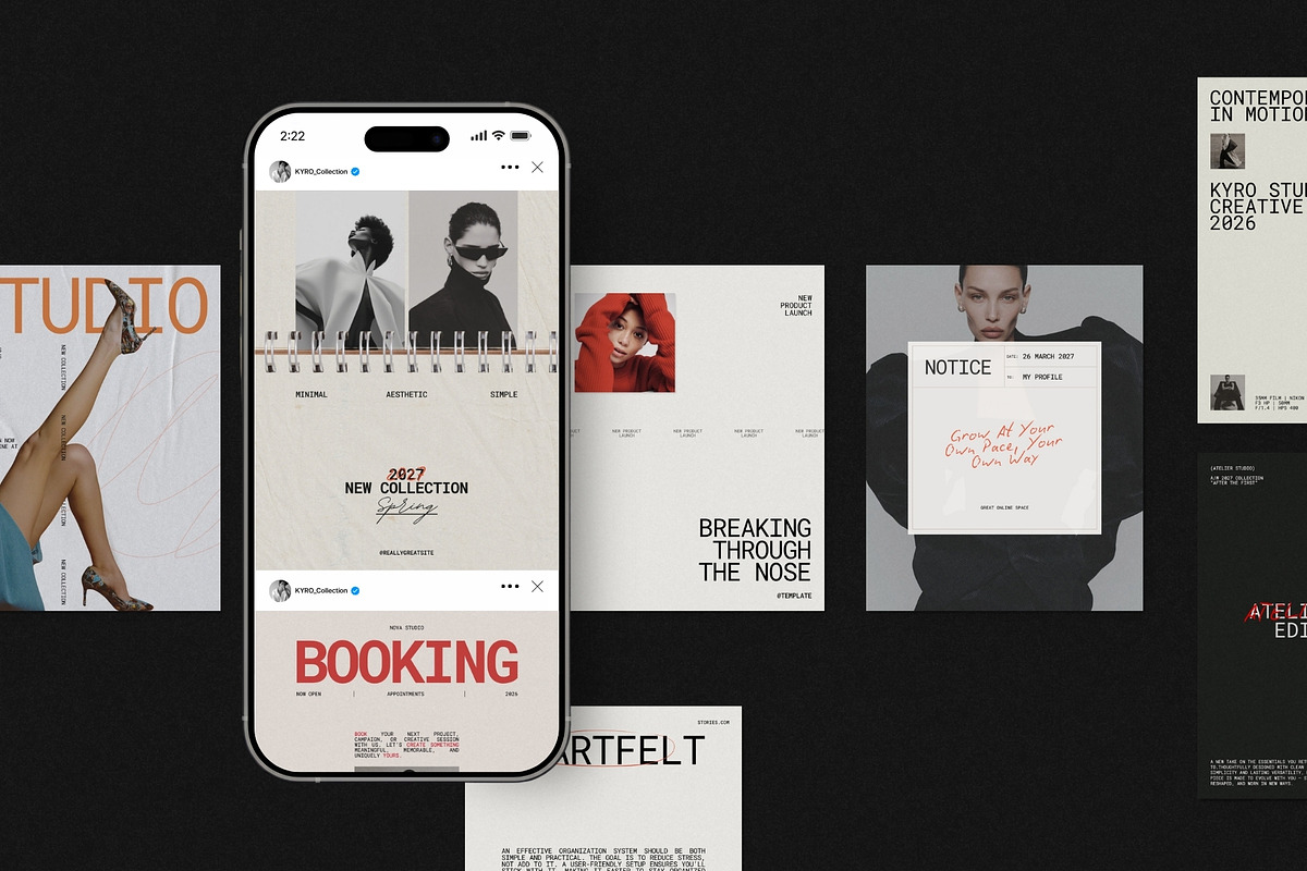 KYRO | Instagram Post & Story (II), a Social Media Template by Crafted Pixel (Photo 1 of 10)