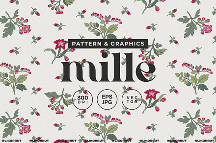 Vintage Chintz Meadow Floral Pattern