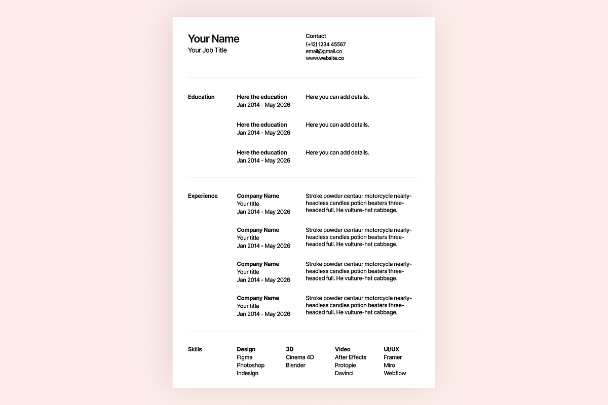 Resume Template, a Resume Template by DjectStudio (Photo 4 of 5)