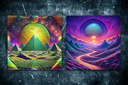 Psychedelic Background Pack, an Illustration by Imamul001 (Thumbnail 3 of 4)