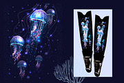 Underwater Jellyfish, an Illustration by ViktoriaARTprint (Thumbnail 4 of 9)