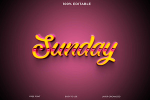 3D Sunday Text Design