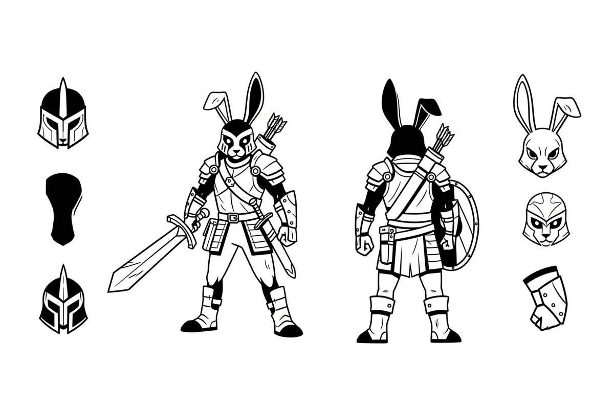Warrior Bunny Knight Silhouette, an Illustration by jahid234 (Photo 4 of 49)