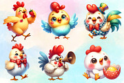 Watercolor Cute Funny Chicken PNG, an Illustration by CraftArtStudio (Thumbnail 2 of 3)