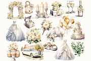 Watercolor Wedding Clipart Bundle, a Decorative Illustration by GlamArtZhanna (Thumbnail 2 of 7)