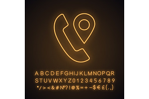 Calls Tracking Neon Light Icon