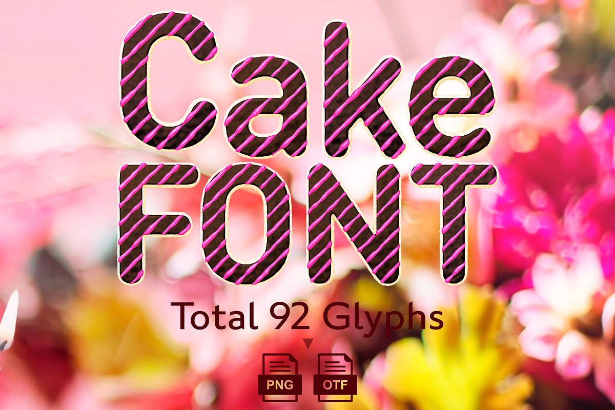 Cake Bitmap Color Font & PNG Set, a Symbol Font by Creative Graphics